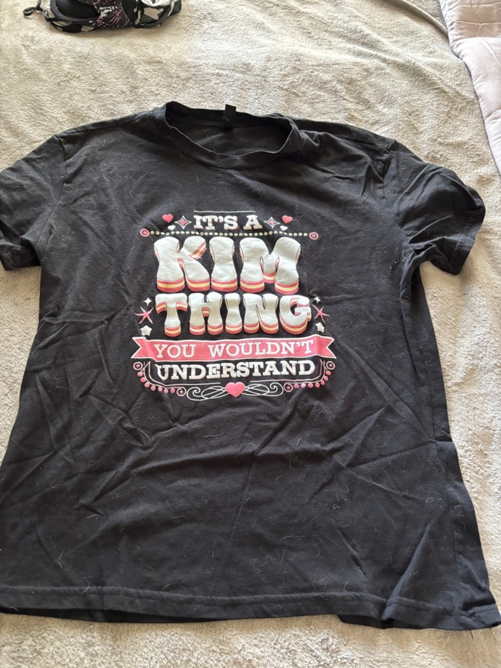 Black Short Sleeve Graphic Tee — "It's a Kim Thing"